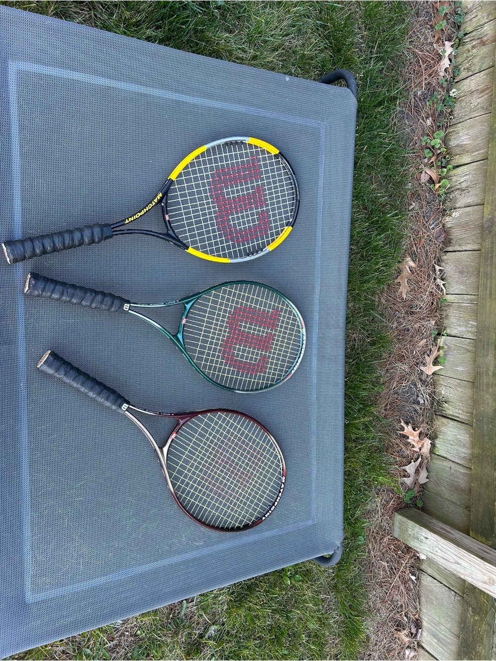 Lot of 3 Wilson Match Point Soft Shock Titanium Tennis Rackets